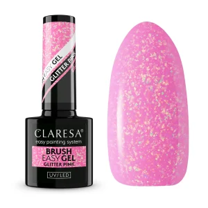 CLARESA - BRUSH EASY GEL GLITTER PINK - 5gr