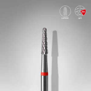 STALEKS Punta Carbide Cono, Rosso, Diametro 2.3 Mm