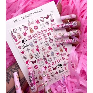 Sliders Barbie Moonshine Nails